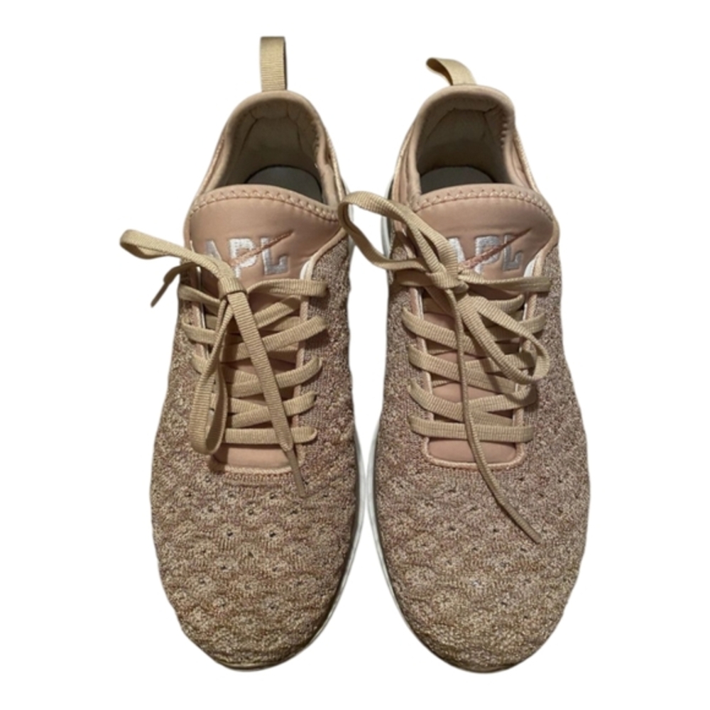 APL TechLoom Phantom Rose Gold Metallic Knit Running Shoes Womens Sneakers